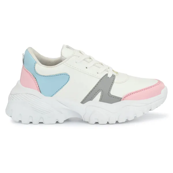 White_Mesh_And_Airmix_Lace_Ups_Sports_Shoes_For_Women