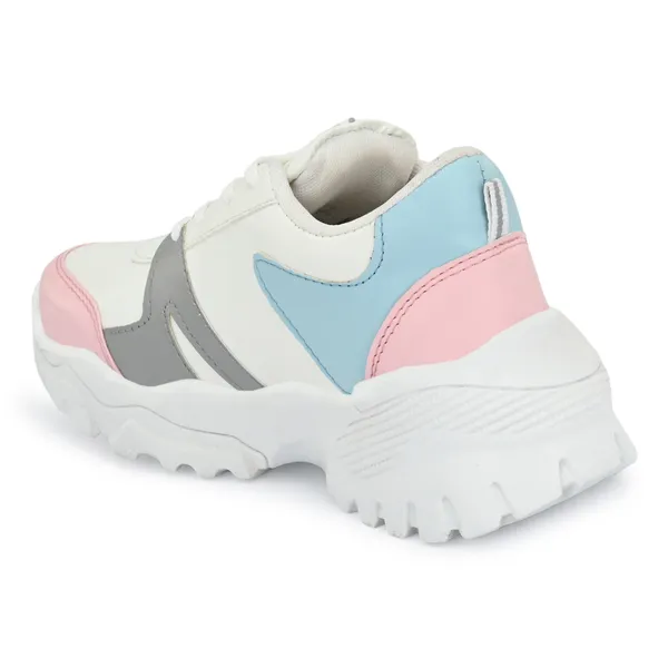 White_Mesh_And_Airmix_Lace_Ups_Sports_Shoes_For_Women