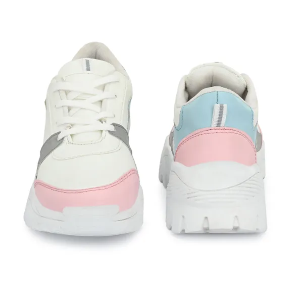 White_Mesh_And_Airmix_Lace_Ups_Sports_Shoes_For_Women