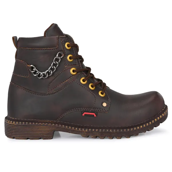 Brown_Leatherette_And_Airmix_Lace_Ups_Boots_For_Men