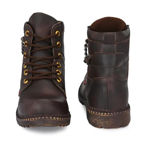 Brown_Leatherette_And_Airmix_Lace_Ups_Boots_For_Men