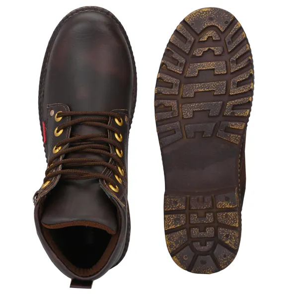 Brown_Leatherette_And_Airmix_Lace_Ups_Boots_For_Men