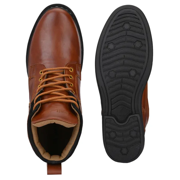 Tan_Brown_Leatherette_And_Airmix_Lace_Ups_Boots_For_Men