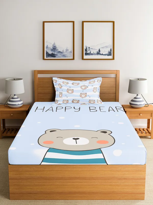 Luxury_Cube_Baby_Teddy_Prints_Glace_Cotton_Single_Bedsheet_for_Kids_with_1_Pillow_Cover,_144_TC,_Bedsheet_Size_60X90_Pillow_Cover_Size_20X30