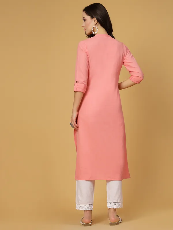 Light_Pink_Cotton_Solid_Regular_A-line_Kurta