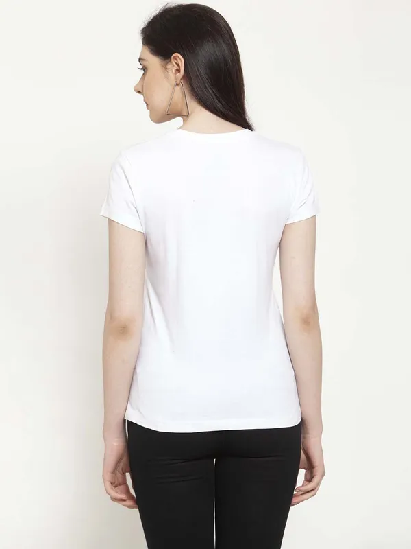 Pack_of_2_White_&_Orange_Cotton_Round_Neck_Short_Sleeves_T-Shirt_For_Women