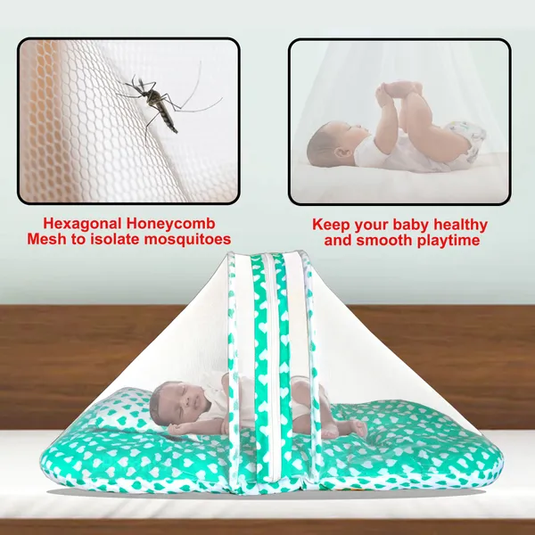 Rosy_Baby_Bedding_Set_with_Pillow_and_Drysheet_Combo_(Green)