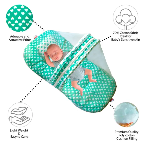 Rosy_Baby_Bedding_Set_with_Pillow_and_Drysheet_Combo_(Green)