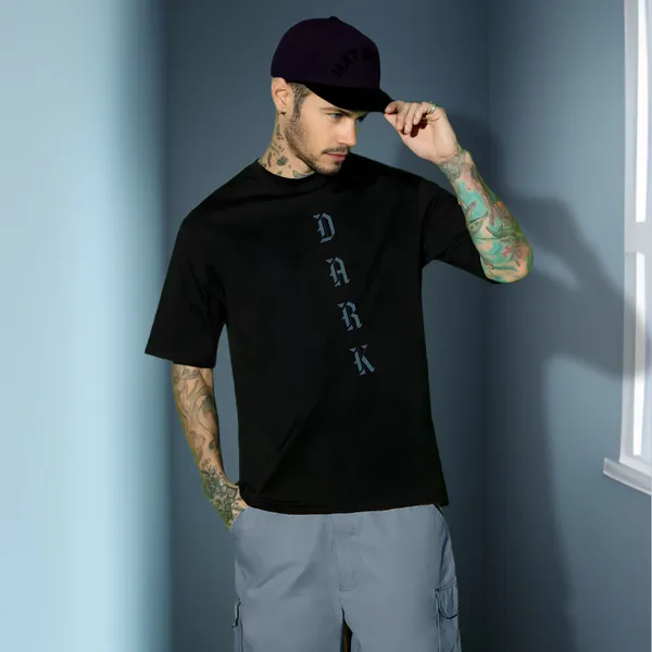 Black_Oversized_Printed_Half_Sleeve_Cotton_T-Shirt_For_Men
