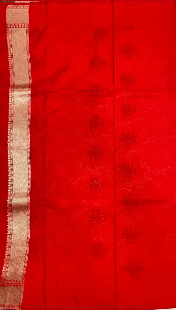 Humairah_Presents_Red_Katan_Silk_Floral_Mina_Zari_Jaal_Boota_with_Banarasi_Zari_Border_and_Red_Blouse