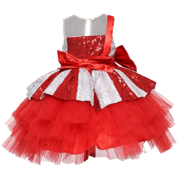Red_Net_Sequined_Round_Neck_Dress_For_Girls