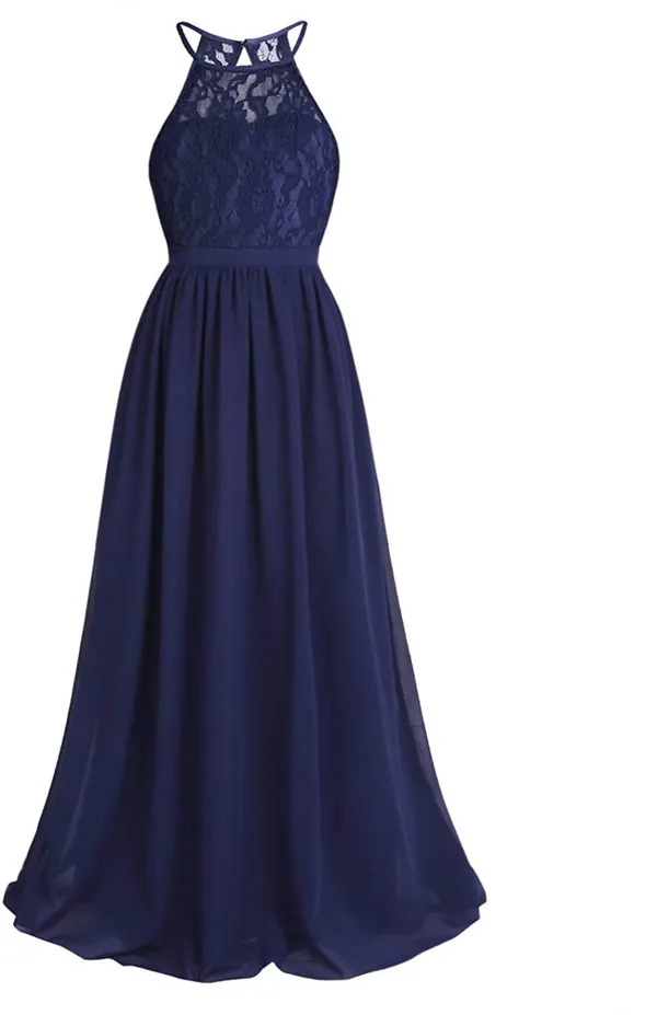 Blue_Georgette_Lace_Work_Halter_Neck_Dress_For_Girls