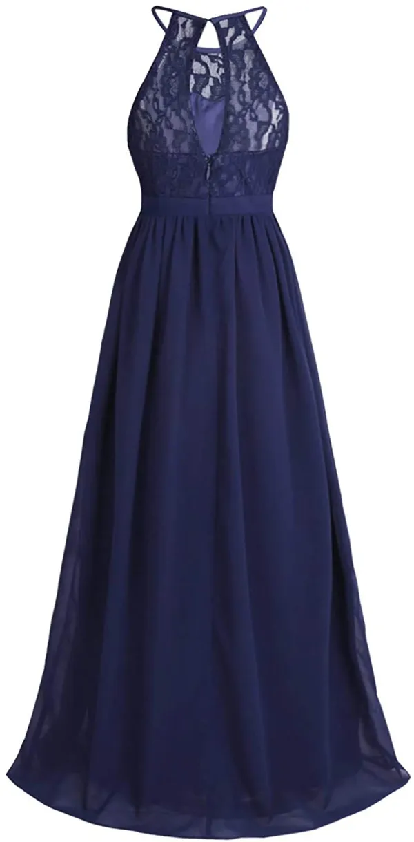 Blue_Georgette_Lace_Work_Halter_Neck_Gown_For_Girls