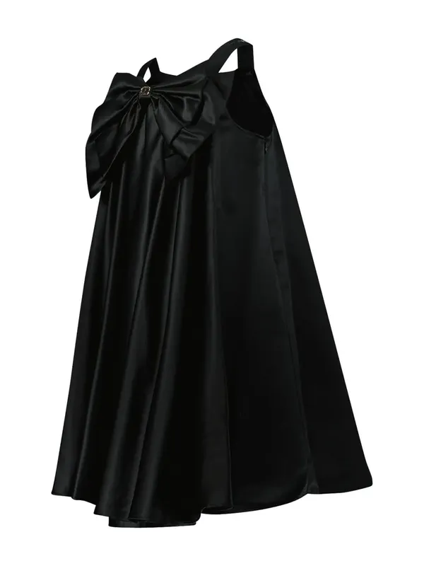 Black_Satin_Solid_Square_Neck_Dress_For_Girls