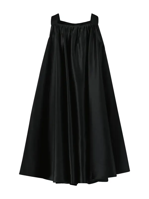 Black_Satin_Solid_Square_Neck_Dress_For_Girls