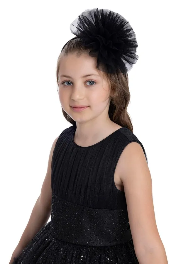 Black_Net_Sequined_Round_Neck_Dress_For_Girls