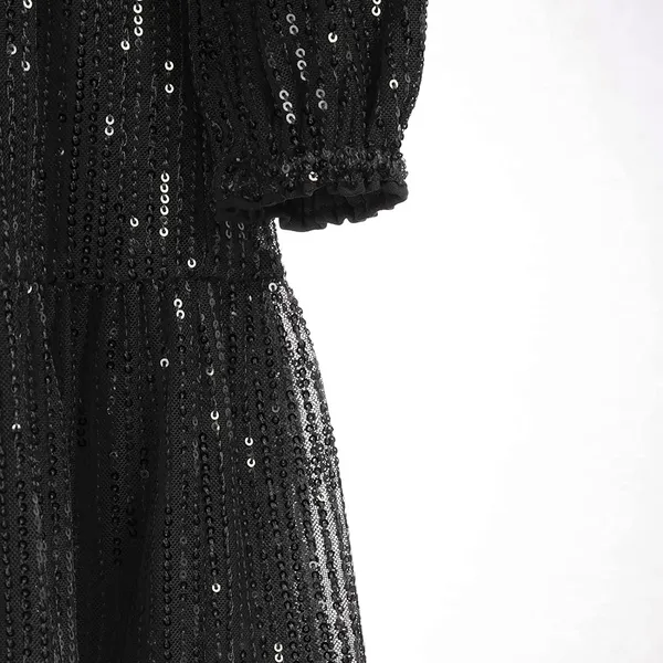 Black_Cotton_Sequined_Round_Neck_Dress_For_Girls