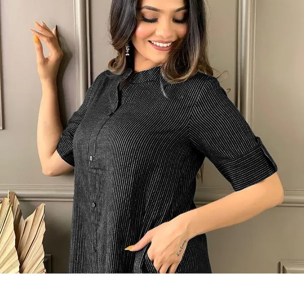 Black_Rayon_Katha_Work_Kurti_&_Pent_Set