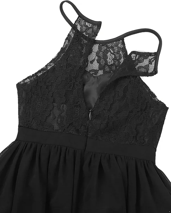 Black_Georgette_Lace_Work_Halter_Neck_Gown_For_Girls