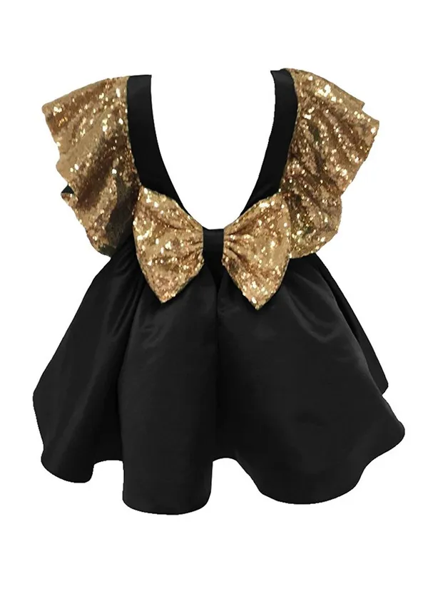 Black_Polyester_Solid_Round_Neck_Dress_For_Girls
