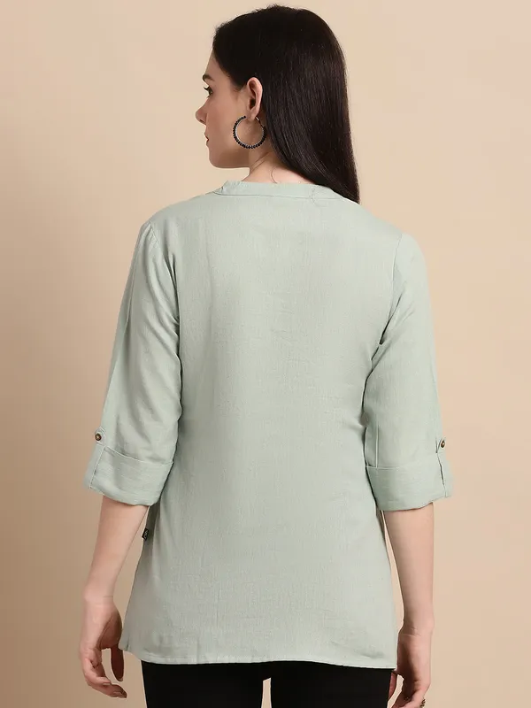 Green_Solid_Cotton_Top_Kurti