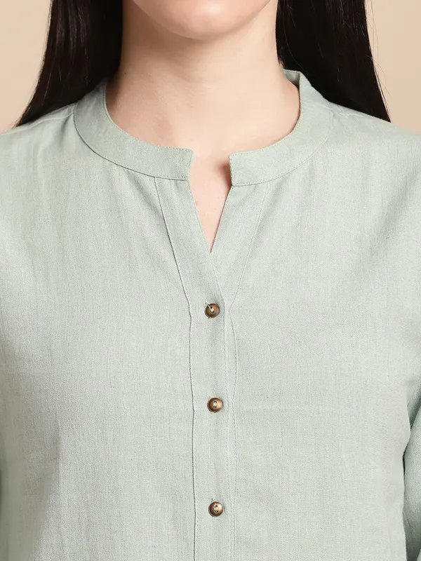 Green_Solid_Cotton_Top_Kurti
