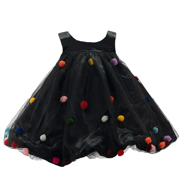 Black_Solid_Round_Neck_Dress_For_Girls