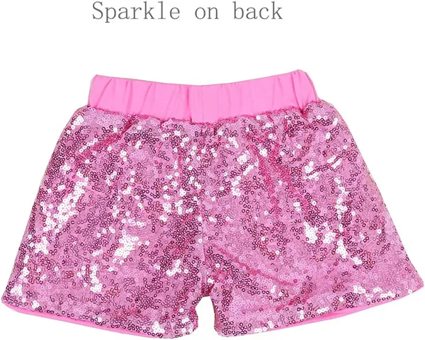 Baby_Pink_Sequin_Bow_Detailed_Shorts_For_Girls