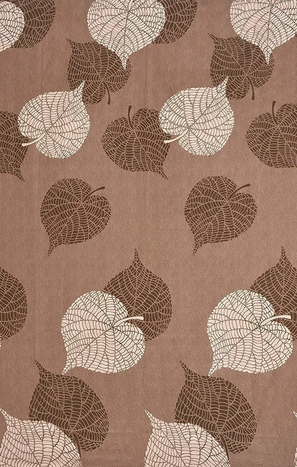 220TC_Microfiber_Unique_Floral_Diwan_Set_of_8pcs_-_Single_Flat_Bedsheet_with_2_Bolster_Covers_and_5_Cushion_Covers_-_Brown_Leafs_-_60x90_inches