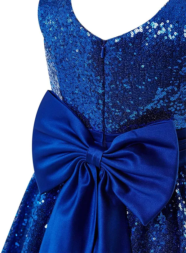 Royal_Blue_Sequined_Sequined_Round_Neck_Dress_For_Girls