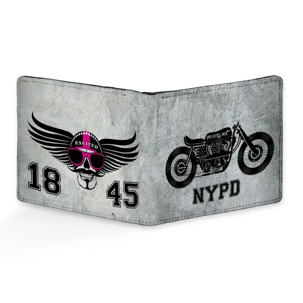 Biker_Nypd_Printed_Pu_Leather_Wallet_For_Men'S