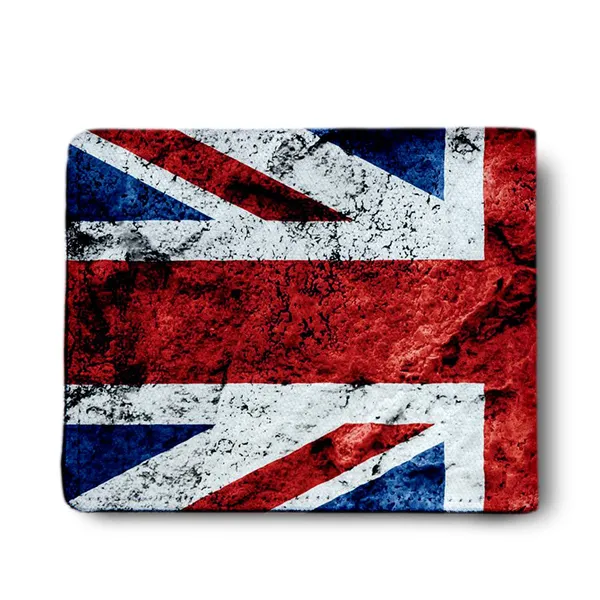 Grunge_United_Kingdom_Flag_Printed_Canvas_Leather_Wallet_For_Men'S
