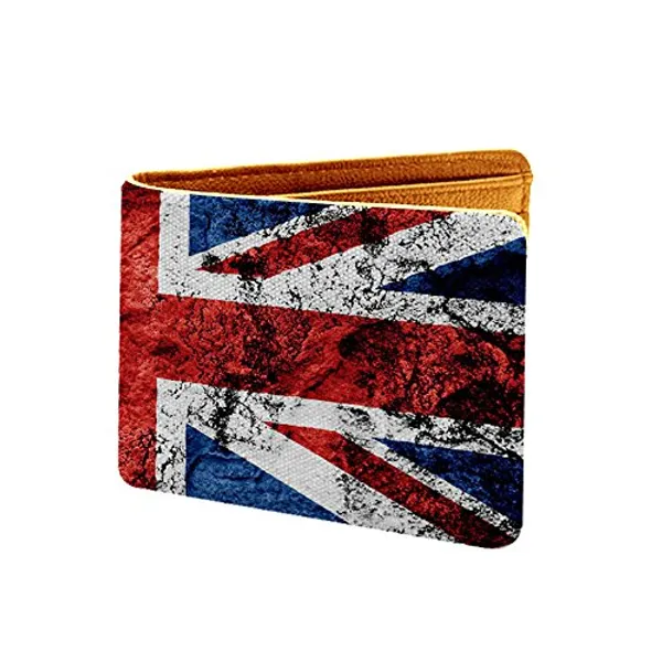 Grunge_United_Kingdom_Flag_Printed_Canvas_Leather_Wallet_For_Men'S
