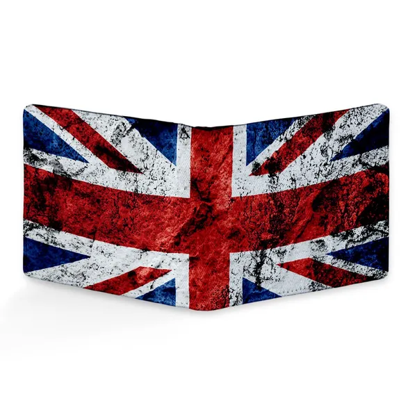 Grunge_United_Kingdom_Flag_Printed_Canvas_Leather_Wallet_For_Men'S