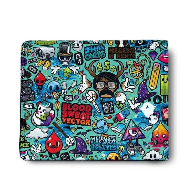 Funk_Art_Printed_Pu_Leather_Wallet_For_Men'S
