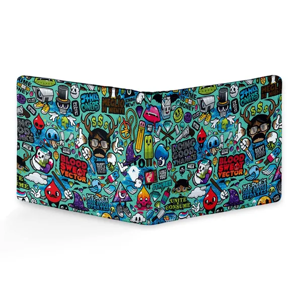 Funk_Art_Printed_Pu_Leather_Wallet_For_Men'S