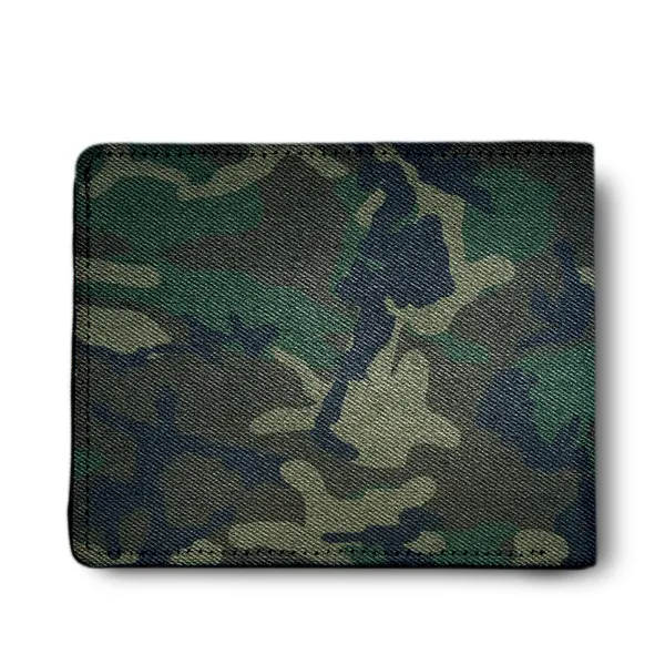 Army_Pattern_Printed_Canvas_Leather_Wallet_For_Men'S