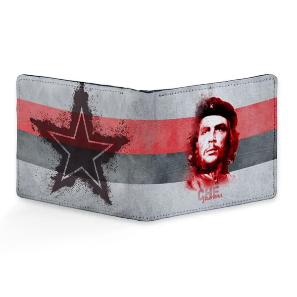 The_Che_Guevara_Printed_Pu_Leather_Wallet_For_Men'S/Boy'S_Freedom_Star_Scarlet
