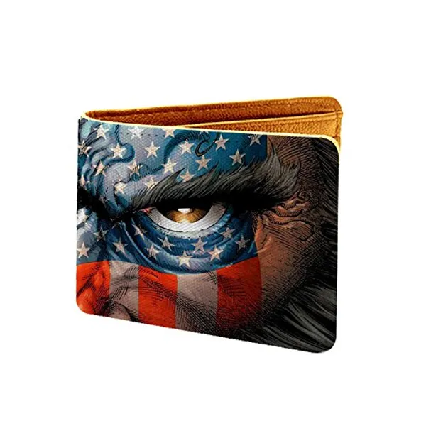 Angry_American_Printed_Canvas_Leather_Wallet_For_Men'S