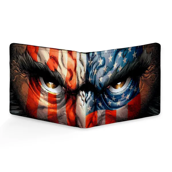 Angry_American_Printed_Canvas_Leather_Wallet_For_Men'S