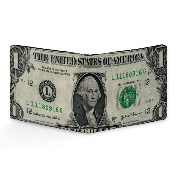 One_Dollar_Printed_Pu_Leather_Wallet_For_Men'S