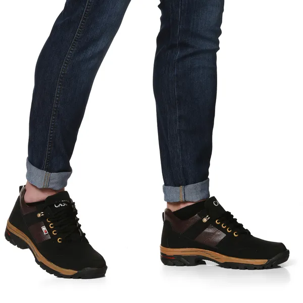 Black_Leatherette_And_Airmix_Lace_Ups_Boots_For_Men