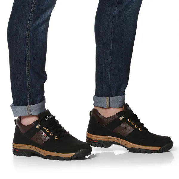 Black_Leatherette_And_Airmix_Lace_Ups_Boots_For_Men