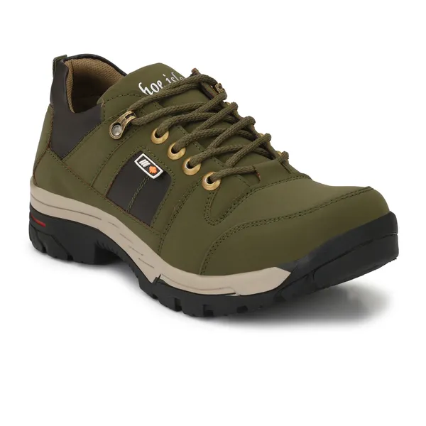 Dark_Green_Leatherette_And_Airmix_Lace_Ups_Boots_For_Men