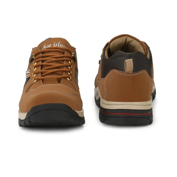 Tan_Brown_Leatherette_And_Airmix_Lace_Ups_Boots_For_Men