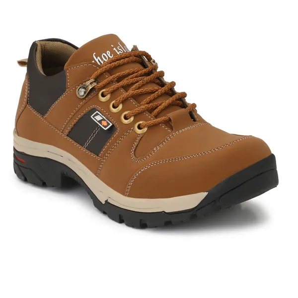Tan_Brown_Leatherette_And_Airmix_Lace_Ups_Boots_For_Men