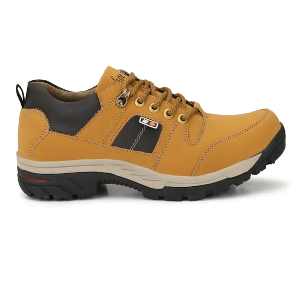 Beige_Leatherette_And_Airmix_Lace_Ups_Boots_For_Men