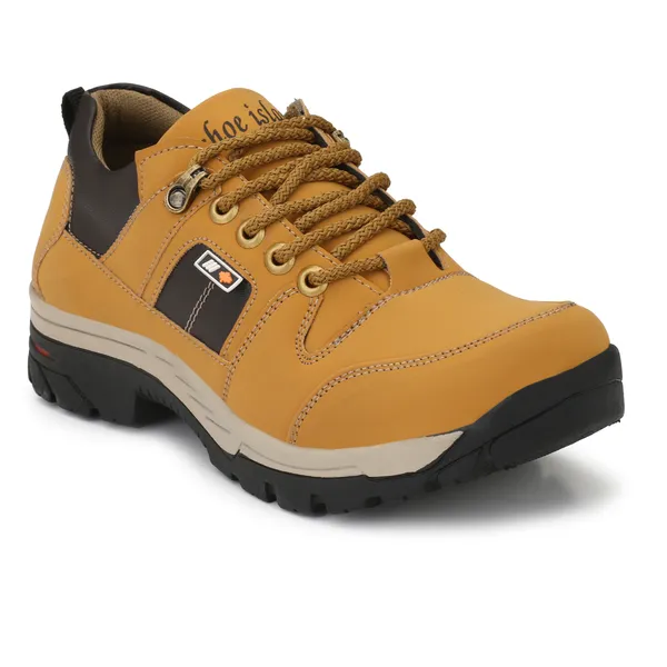 Beige_Leatherette_And_Airmix_Lace_Ups_Boots_For_Men