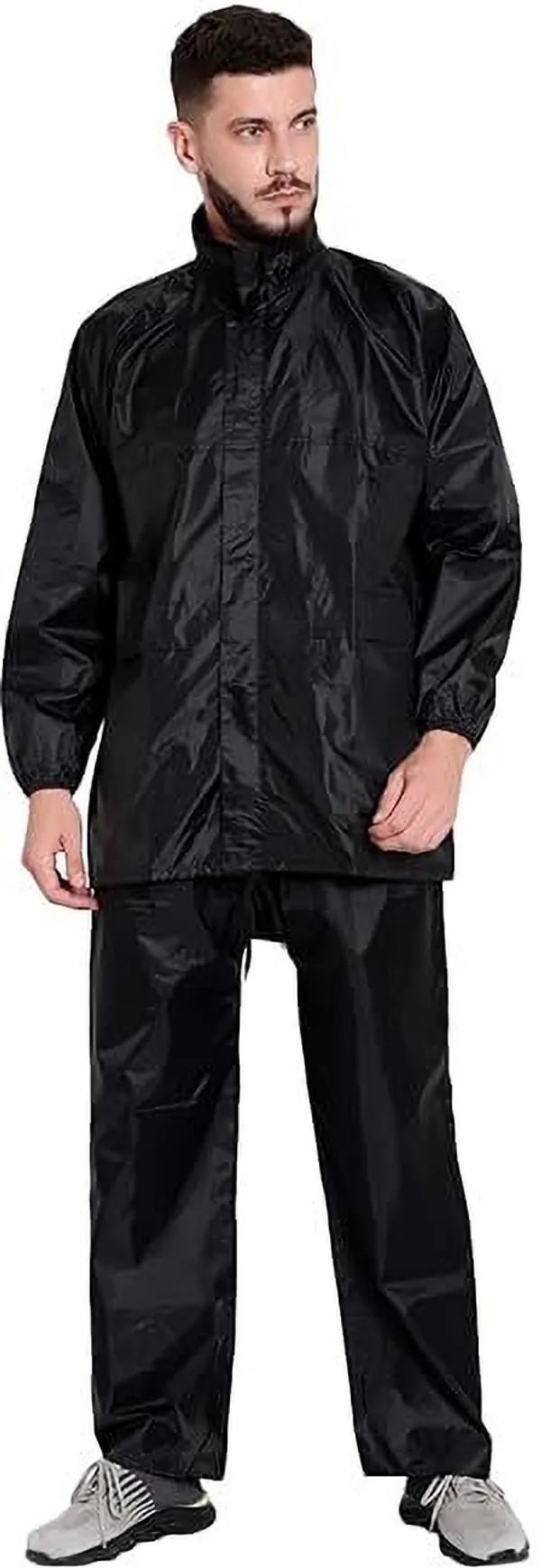 Polyester_Solid_Raincoat_For_Men_|_Black