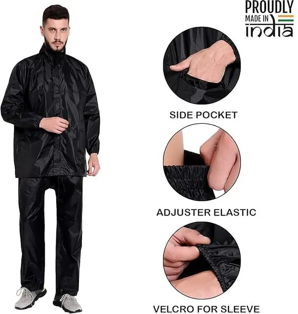 Polyester_Solid_Raincoat_For_Men_|_Black